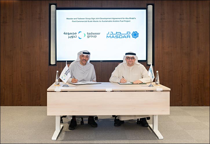 Masdar and Tadweer Group to Develop Abu Dhabi's First Commercial-Scale Waste-to-Sustainable Aviation Fuel Project