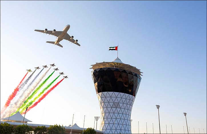 Etihad Airways' A380 Gives Spectacular Flying Start to the Formula 1� Etihad Airways Abu Dhabi Grand Prix