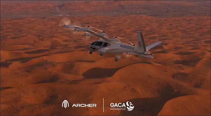 Saudi Arabia's General Authority of Civil Aviation Advances Archer's Pathway for Electric Air Taxi Deployment