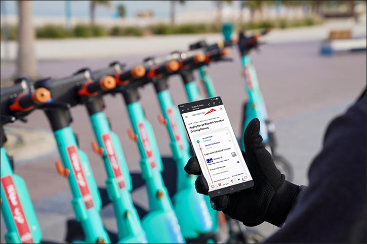 RTA Activates E-scooter Permit Application Service via RTA Dubai and Dubai Now apps