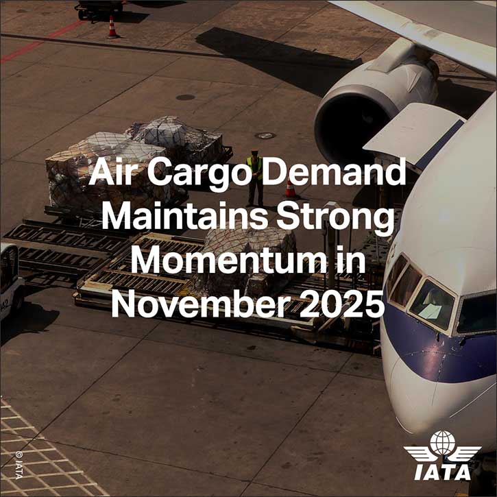 Air Cargo Demand Maintains Strong Momentum, up 5.5% in November 2025