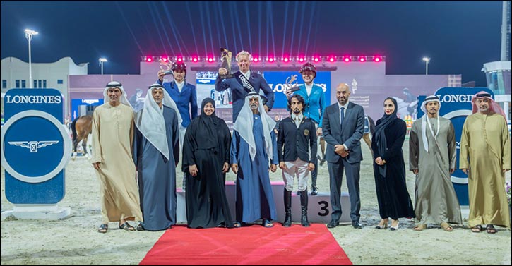 His Excellency Sheikh Nahyan bin Mubarak Al Nahyan crowns winner of Longines Grand Prix category at FBMA International Show Jumping Cup 2026