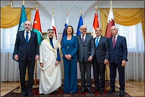 Foreign Ministers of Saudi Arabia, Jordan, Egypt, Bahrain, and Qatar Hold Talks with Slovenia's Deputy Prime Minister and Foreign Minister in Ljubljan ...