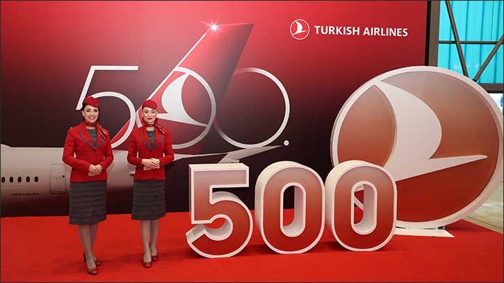 Turkish Airlines Unveils Its 500th Aircraft Featuring a Special Livery of 100,000 Employees