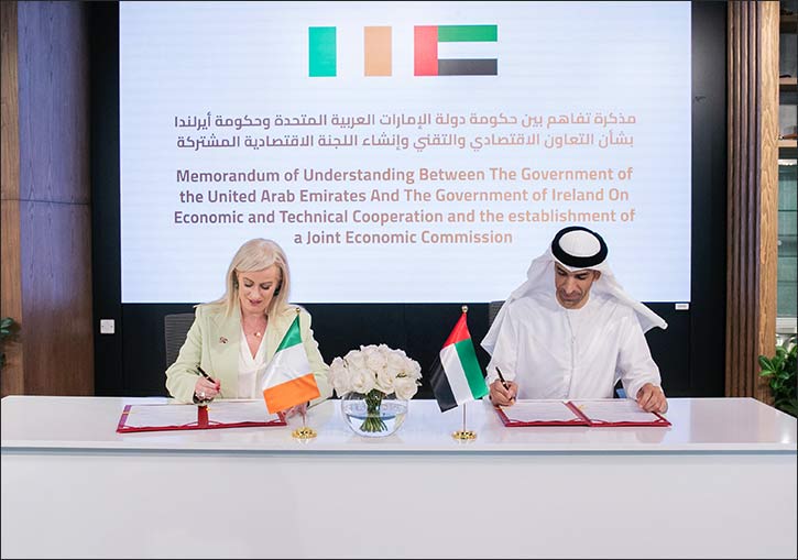 UAE, Ireland sign MoU to Enhance Economic and Technical Cooperation and the establishment of a Joint Economic Commission