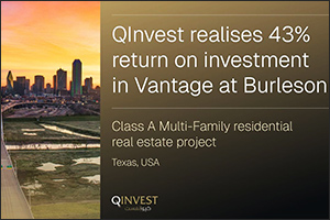 Qinvest realises 43% return on investment on class a multi-family residential real estate project in texas, usa