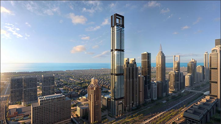 Nikken Sekkei's design for Trump Tower Dubai by Dar Global reimagines high-rise luxury living above clouds