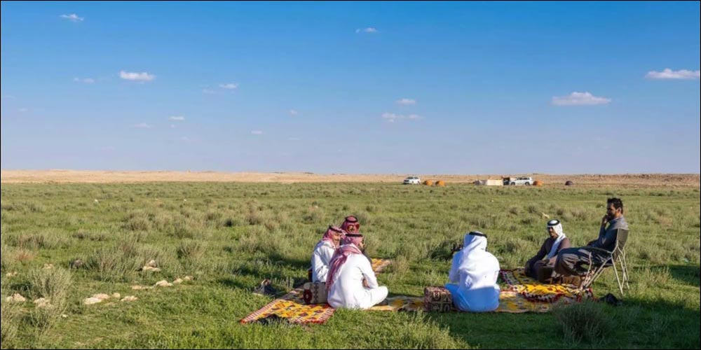 A Picturesque Scene Painted by Rain and Enlivened by Outdoor Picnics in Rafha