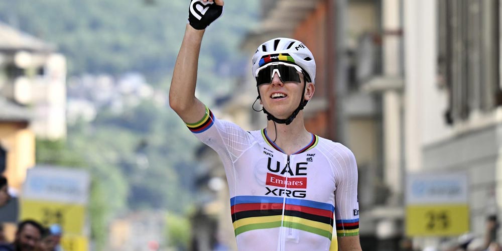 Tadej Pogačar solos to remarkable Tour de Suisse stage victory