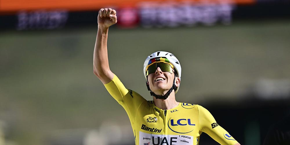 Tadej Pogačar vanquishes Alpe d'Huez in record speed at the Tour de France