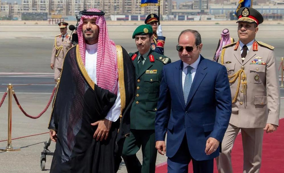 HRH the Crown Prince Arrives in Cairo on Working Visit, Welcomed by Egyptian President